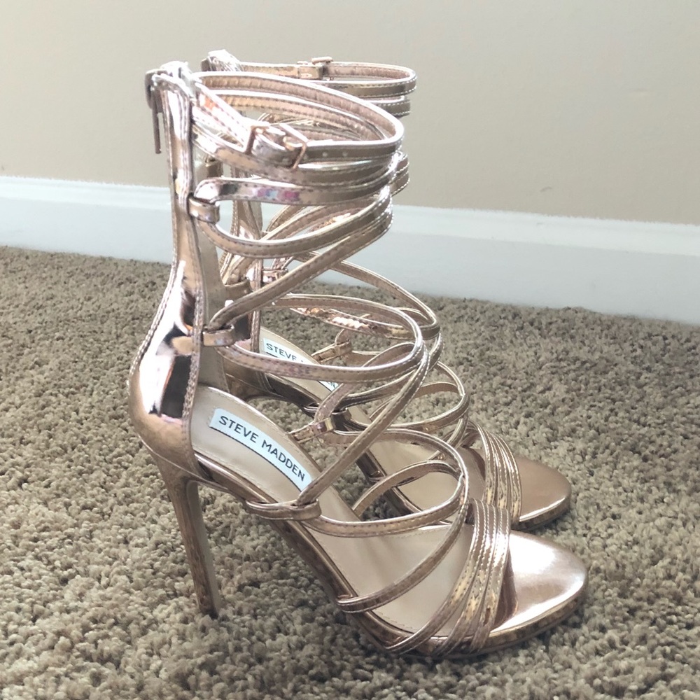 Steve Madden Rose Gold Gladiator Sandals Heels